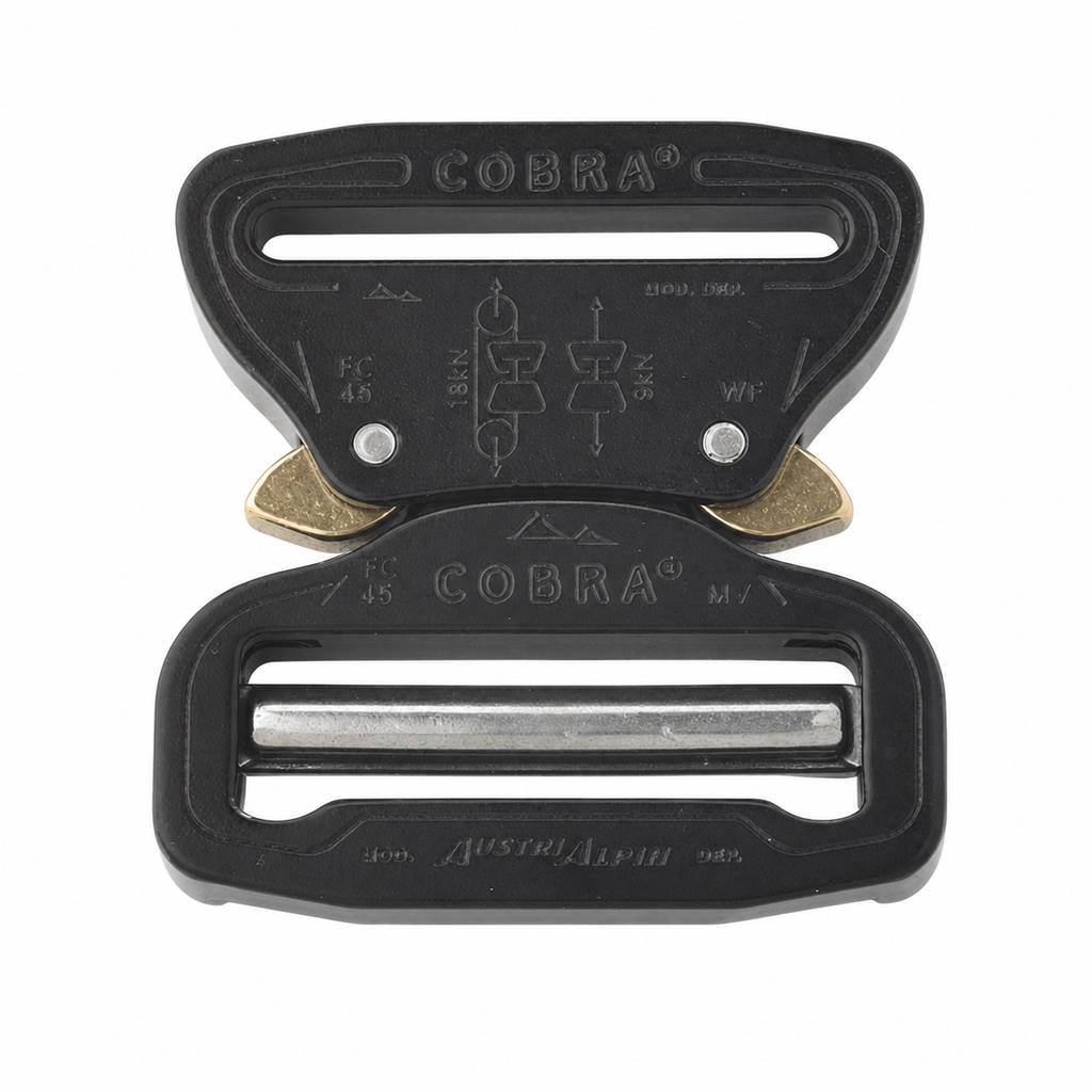 38mm Austri-Alpin Cobra Pro-Style Buckle Black isolated on white background