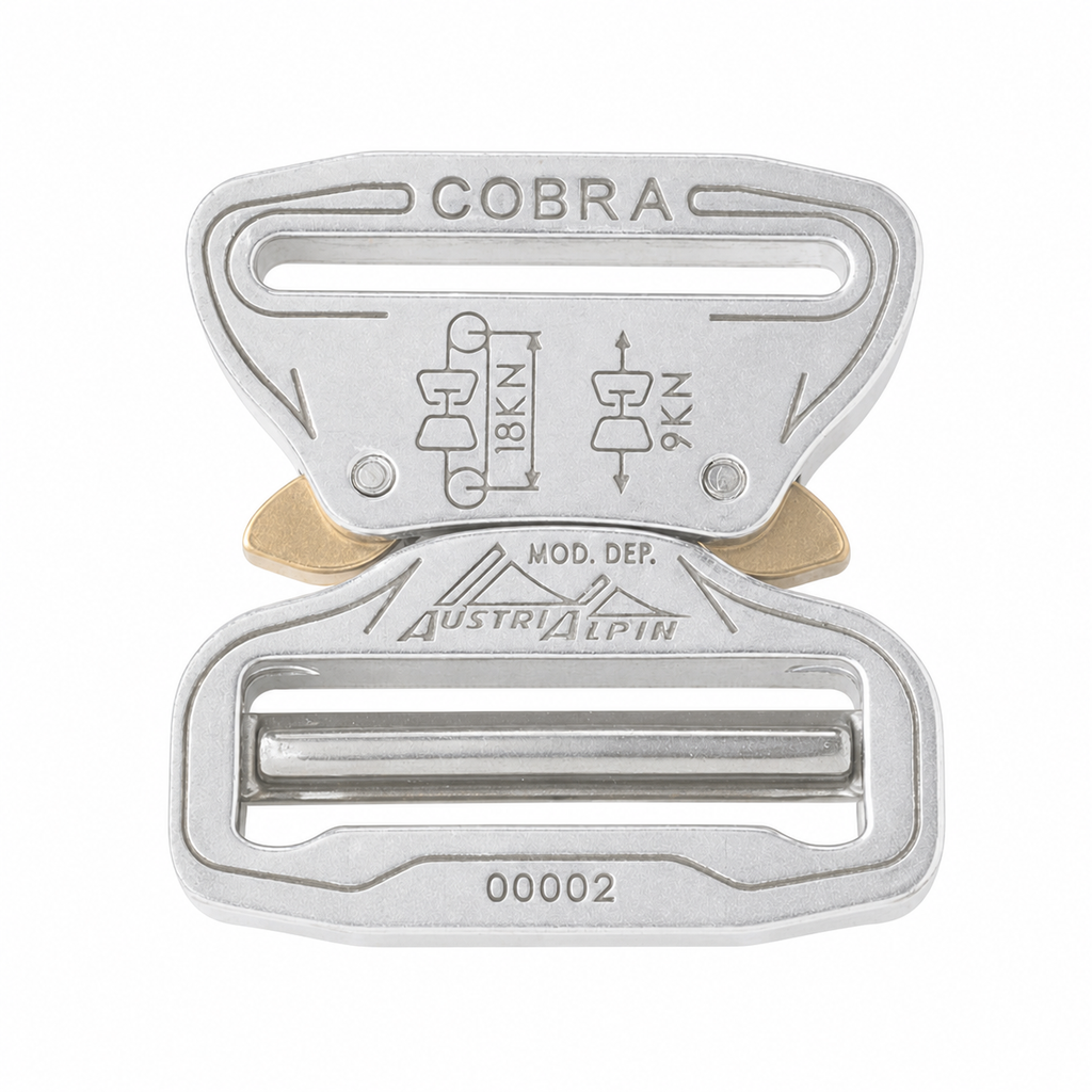 38mm Austri-Alpin Cobra Pro-Style Buckle Polished isolated on white background