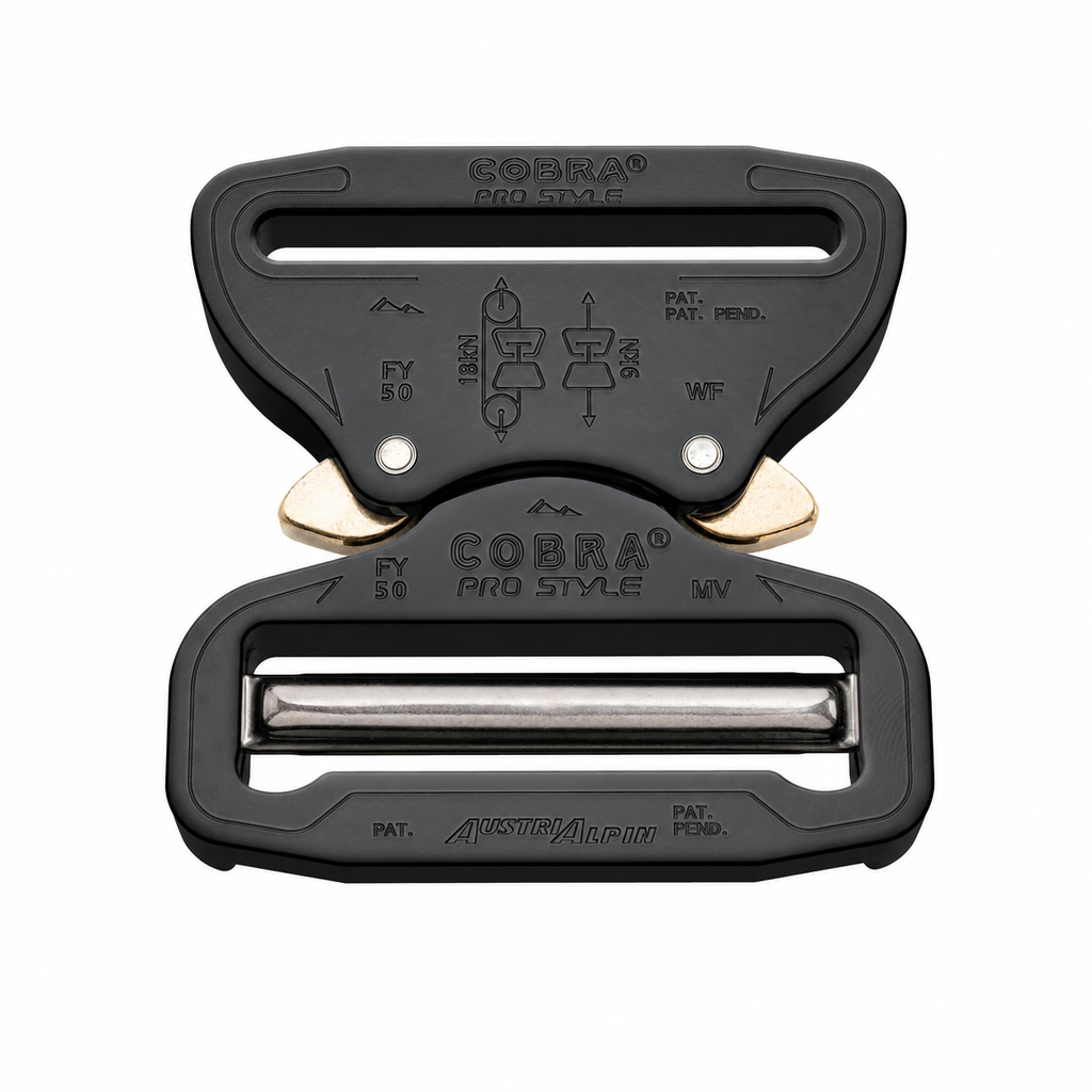 50mm Austri-Alpin Cobra Pro-Style Buckle Black isolated on white background