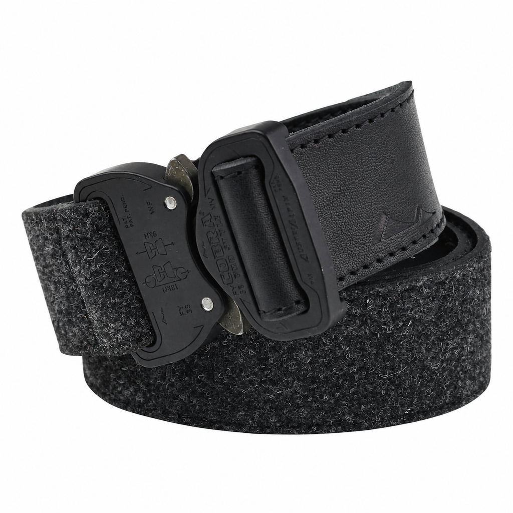 Austri-Alpin Black Loden Cobra Leather Belt isolated on white background