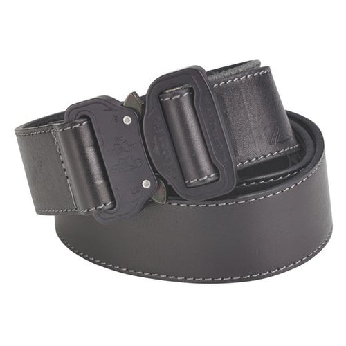 Austri-Alpin Black Cobra Leather Belt isolated on white background