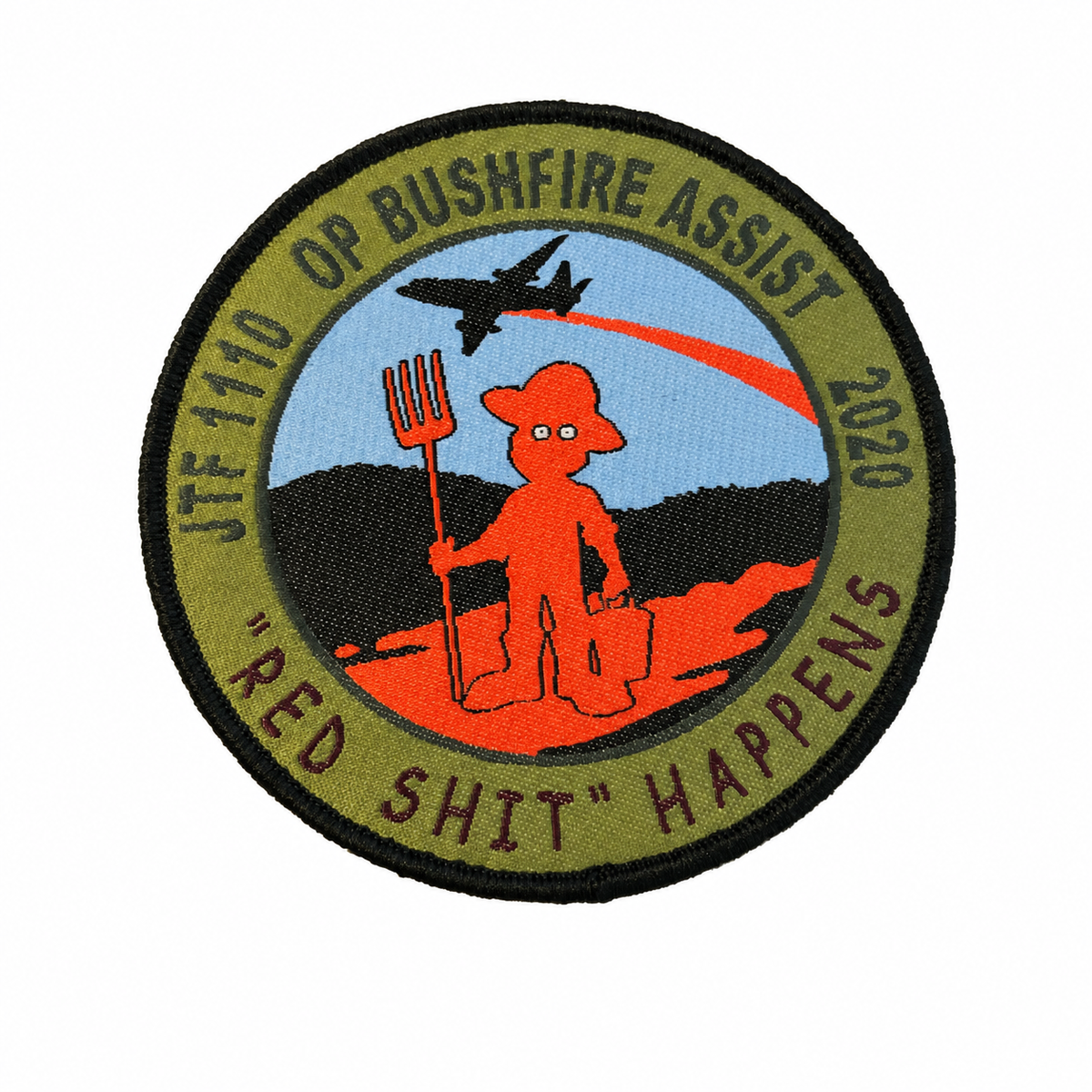 JTF1110 OP BA "Red Sh!t Happens" Patch isolated on white background