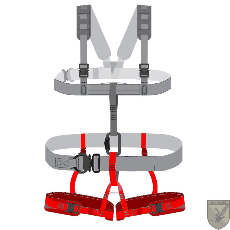 MD-Textil MGS Harness Leg Loops shown in red