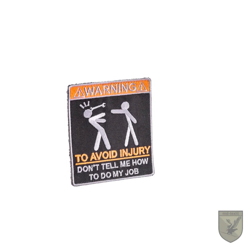 MD-Textil Warning patch, black edition.