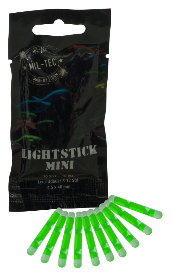 Mil-Tec Mini Chem-Light, 10 Pack Green.